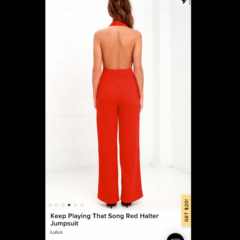 Lulus Red Halter Jumpsuit - Picture 2 of 6